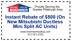 Save $500 Ductless AC | Pittsburgh | Boehmer Heating and Cooling