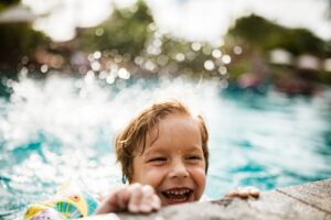 boy in swimming pool